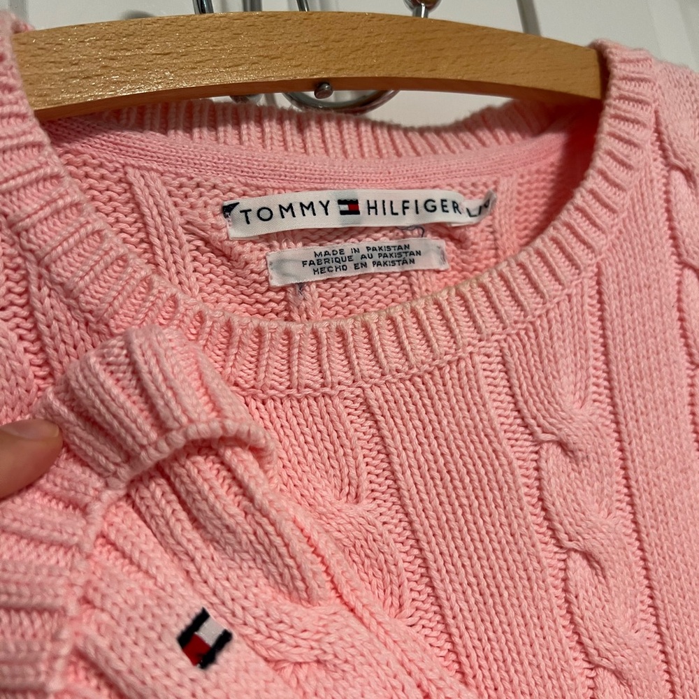 Vintage Tommy Hilfiger Pink Cable Knit Sweater